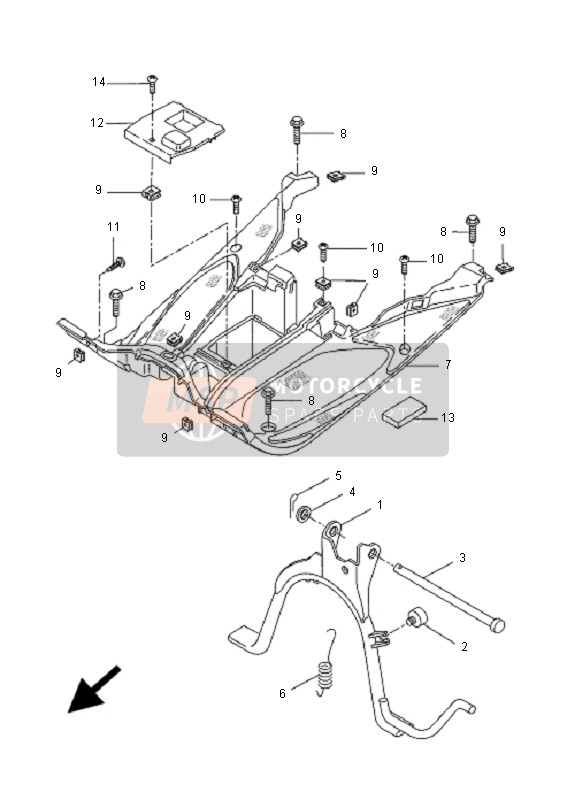 Yamaha YQ50R AEROX 2007 In Piedi & Poggiapiedi per un 2007 Yamaha YQ50R AEROX